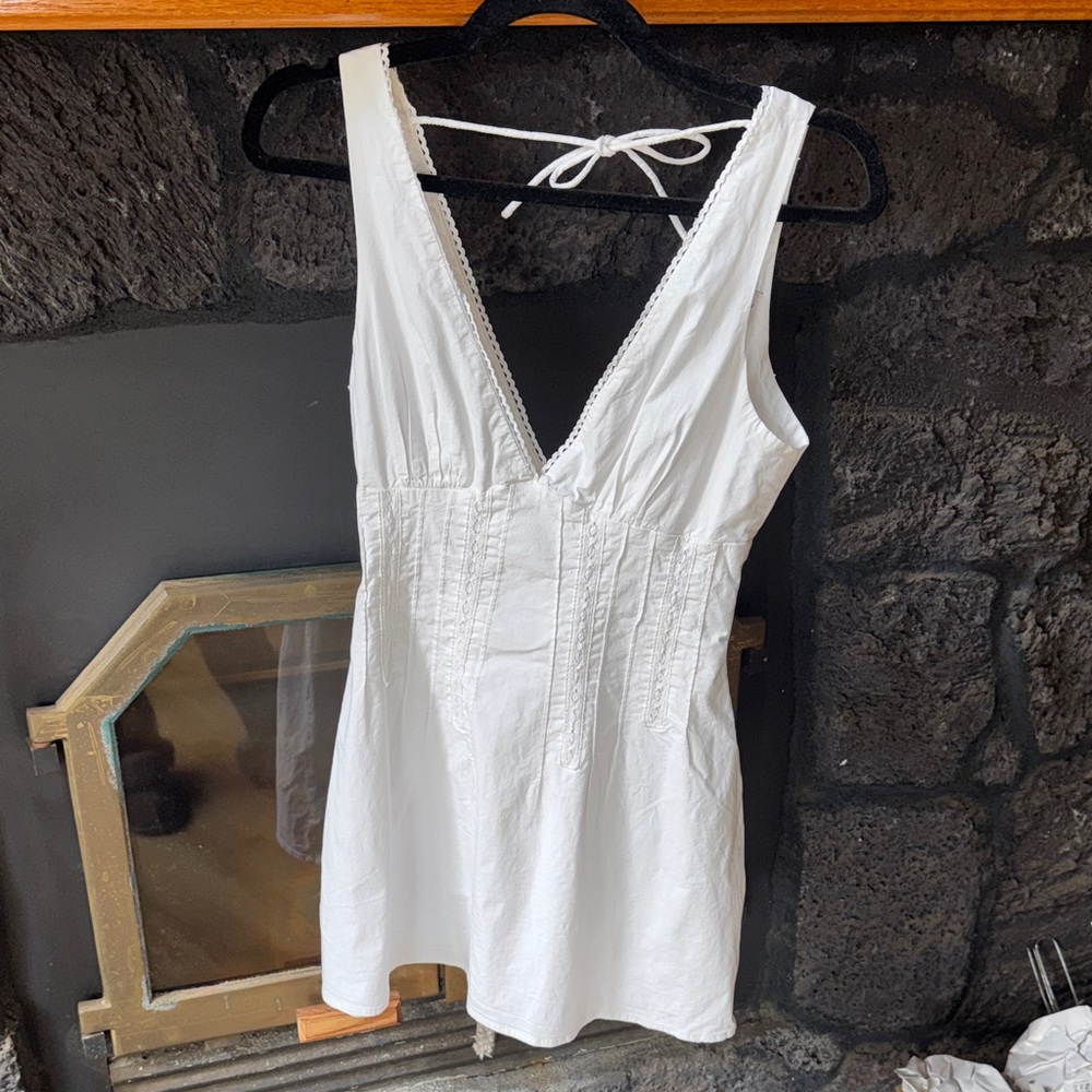 Princess Polly White Mini Dress with Deep V